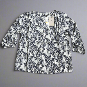 TOMMY BAHAMA Women's Tulia Blooms Top 3/4 Sleeve Coconut Size M (New)
