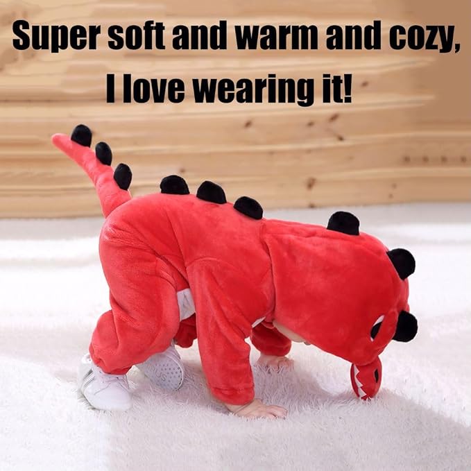 Baby Toddler Red Furry Monster Halloween Costume, 12-18 Months