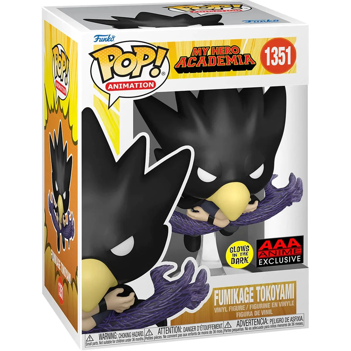 (NON MINT) Pop! My Hero Academia: Fumikage Tokoyami Fallen Angel Glow-in-the-Dark - AAA Anime Exclusive