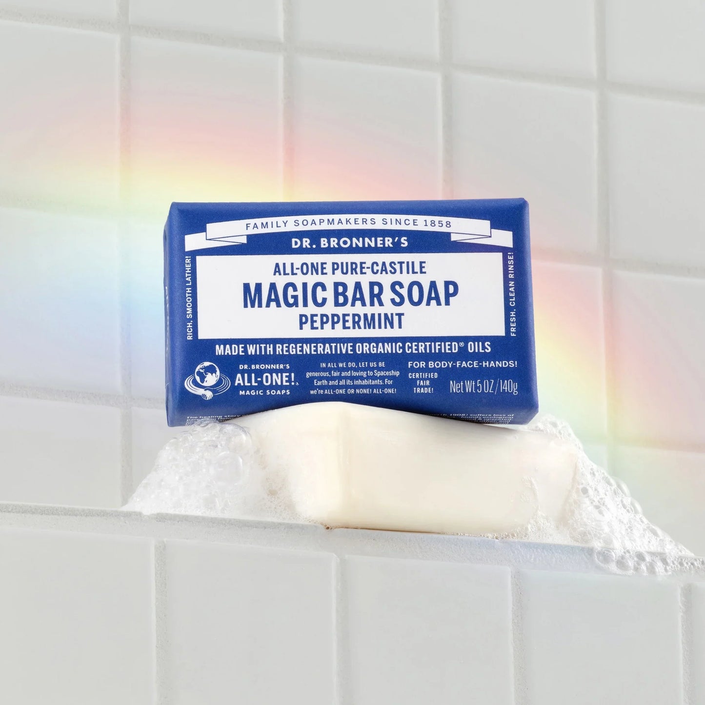 Dr Bronner's Pure Castille Peppermint Bar Soap 6 pack