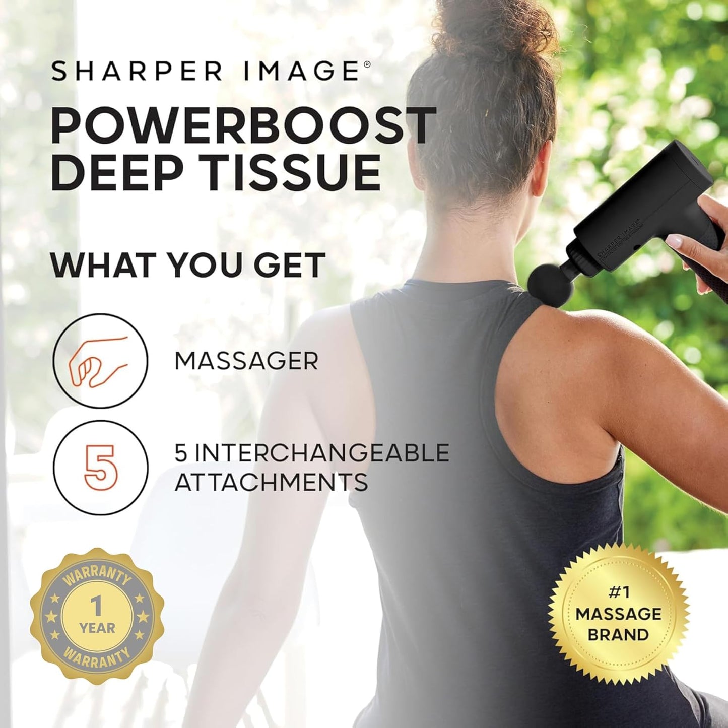 Sharper Image Deep Tissue Percussion Massage Gun