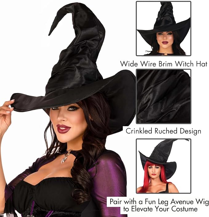 Black Witch Hat Halloween Costume Accessory