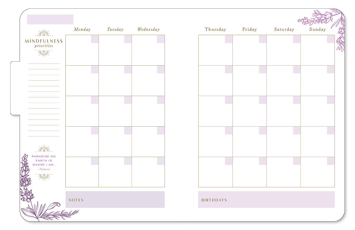 Mindfulness 12-Month Undated Planner