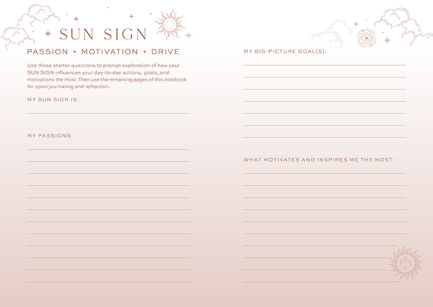 Sun Moon Rising Astrology Notebook Set