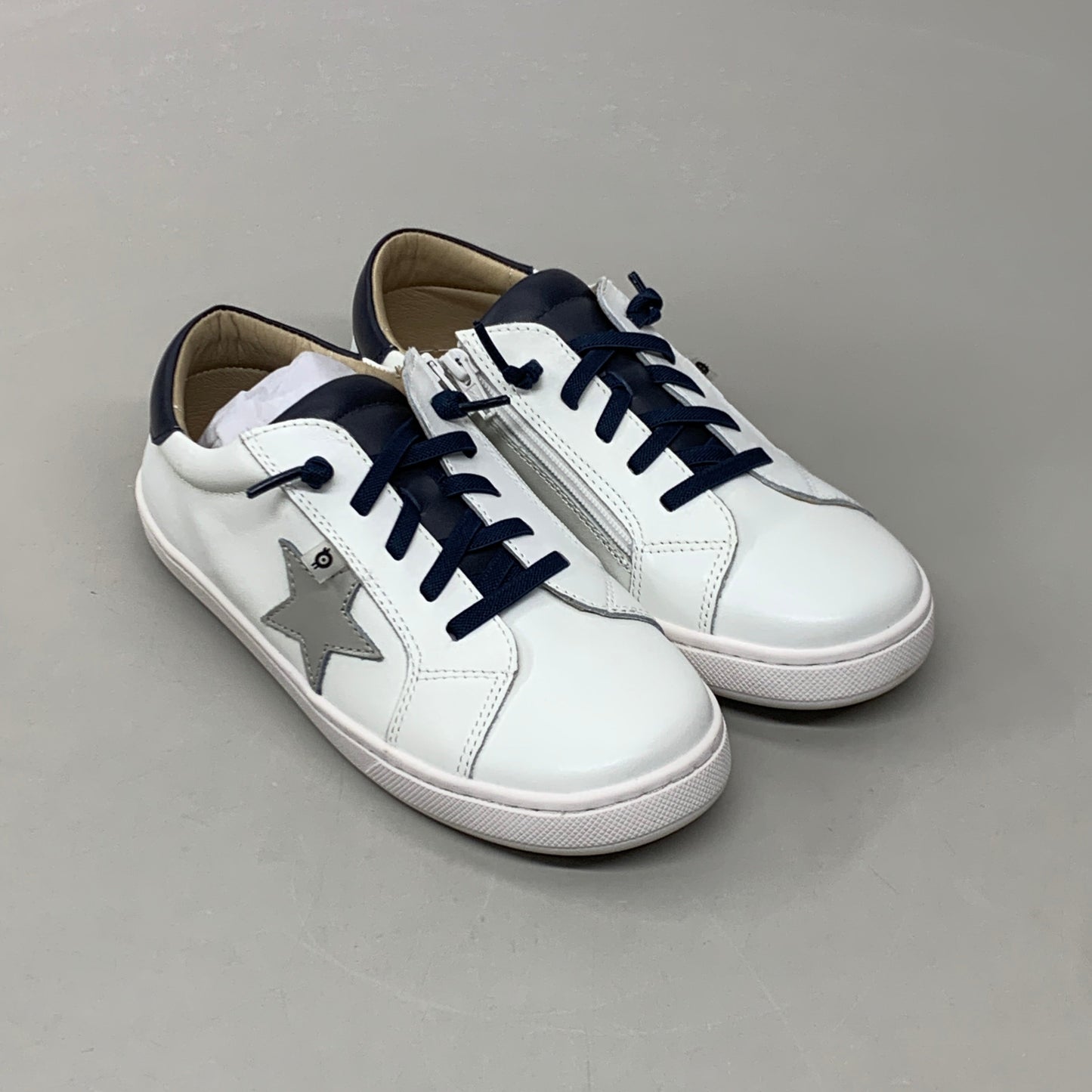 OLD SOLES Comet Runner Sneakers Kid’s Sz 1.5 EU 33 Snow/Navy/Gris #6149