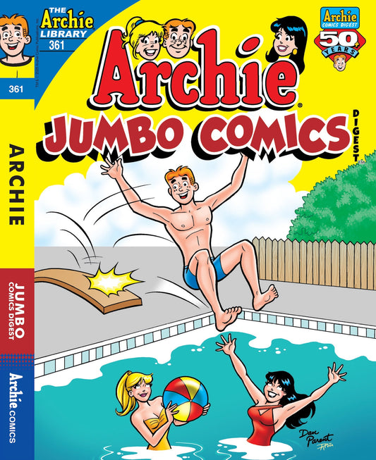 Archie - Jughead 25.05.30: World of Archie Jumbo Comics, The Archie Library #361, Pool Party, Summer Edition, Kardak’s Hypnotism Goes Haywire After Frisbee Fiasco At Riverdale Beach!