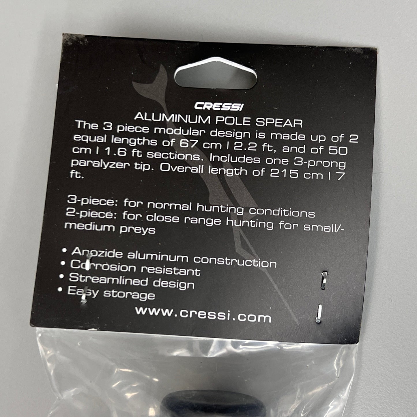 CRESSI Aluminum Pole Spear w/ Paralyzer Tip 3pcs - 6.0 ft Black USX040000 (New)