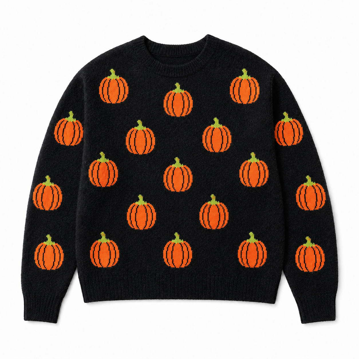 Women's October Pumpkin Halloween Sweatshirt, Black