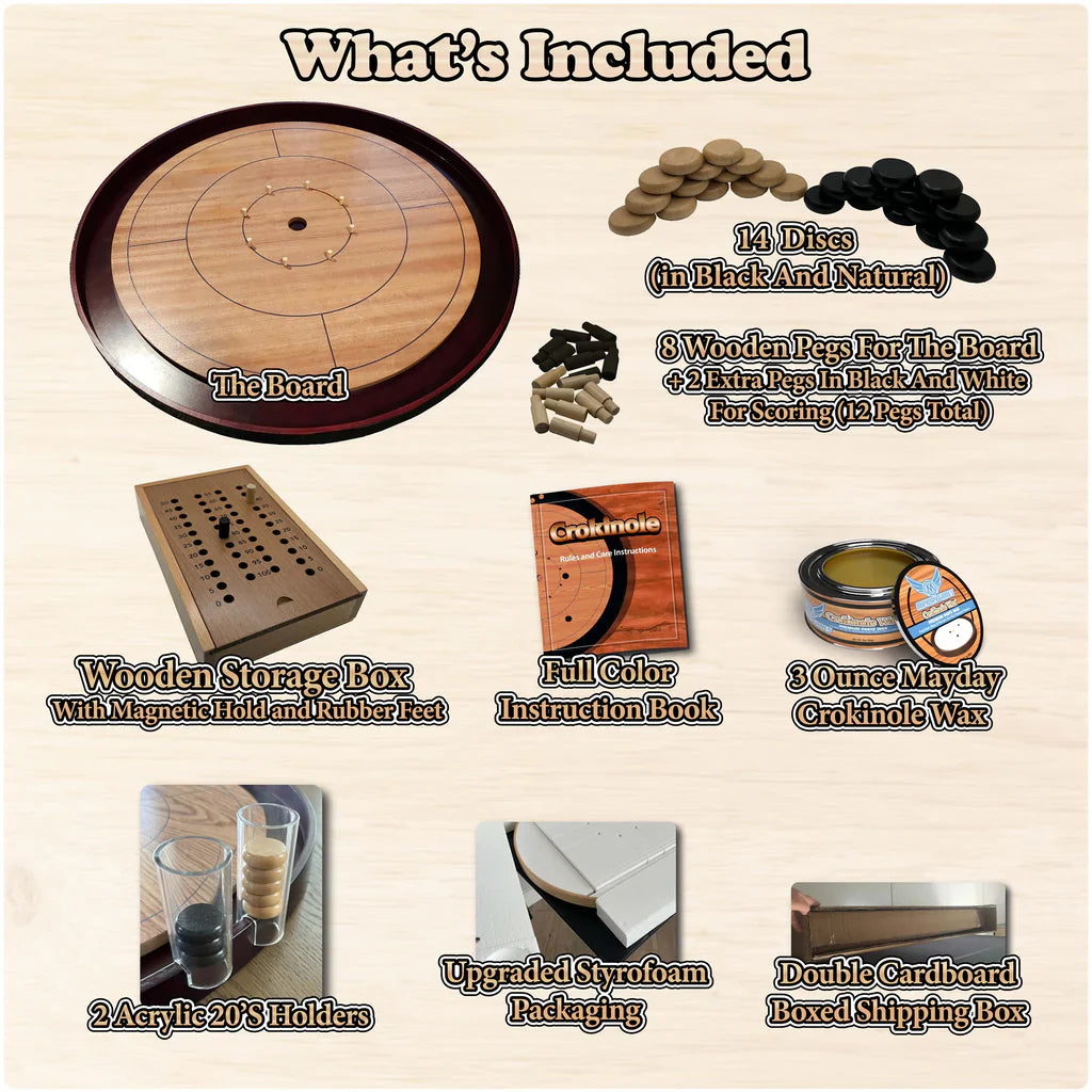 Mahogany Tournament Edition Crokinole Board 2024
