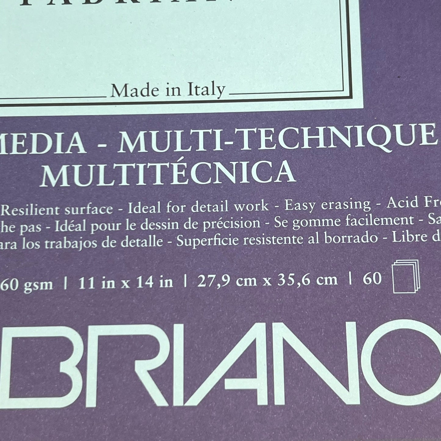 FABRIANO I264 Big (5 PACK) Mix Media - Multi -Technique Paper 60 Sheets each Pad