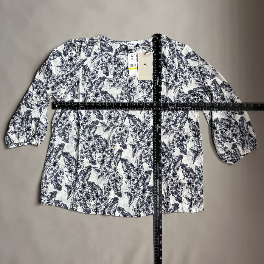 TOMMY BAHAMA Women's Tulia Blooms Top 3/4 Sleeve Coconut Size M (New)