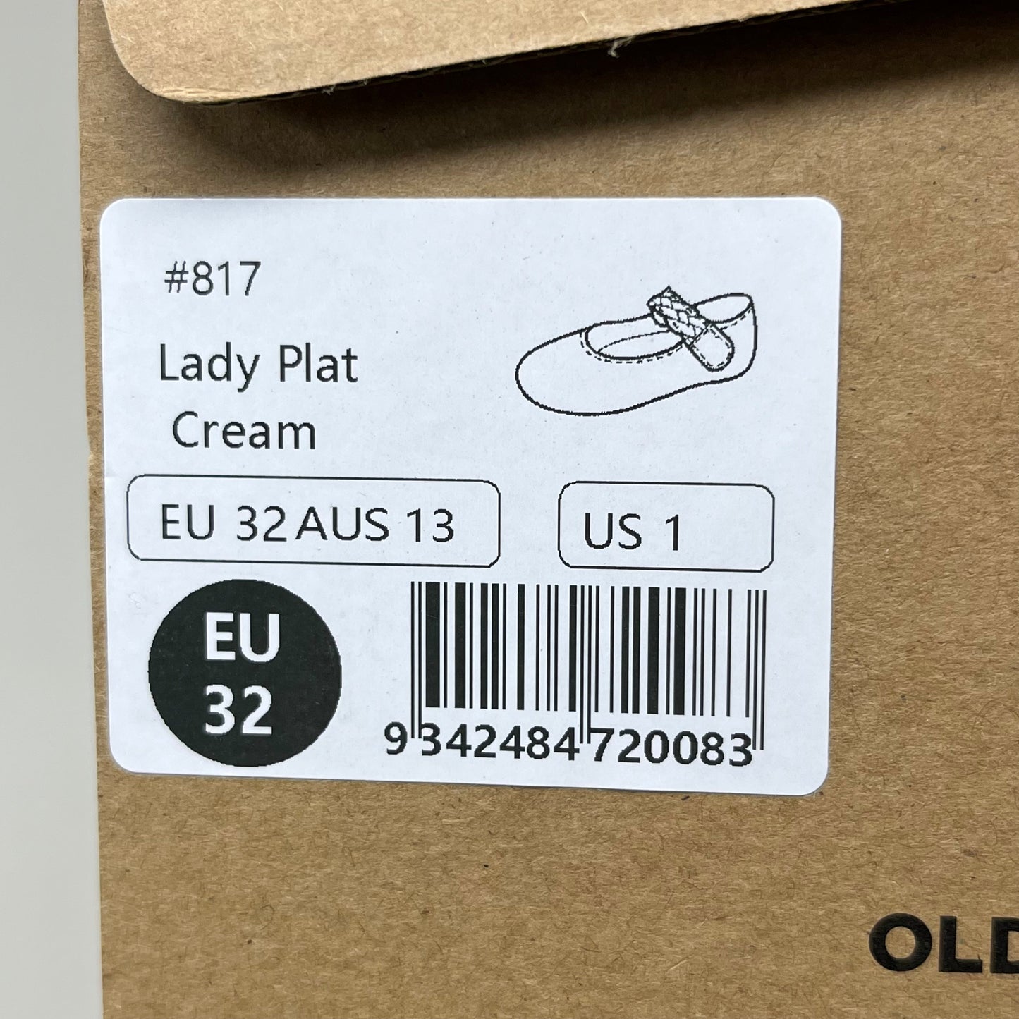 OLD SOLES Lady Plat Braided Strap Leather Shoe Kid’s Sz 32 US 1 Cream #817