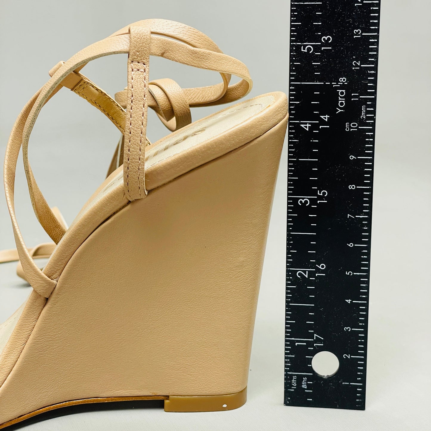 SCHUTZ Deonne Casual Deluxe Nappa Leather Sandal True Beige Sz 6 S013810172 (New)