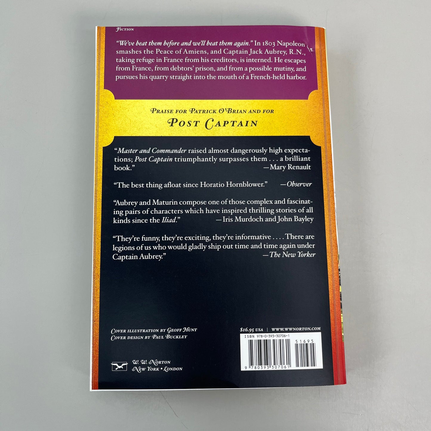 Post Captain Patrick O'Brian 8" x 5.5" Paperback Yellow Cover (New)