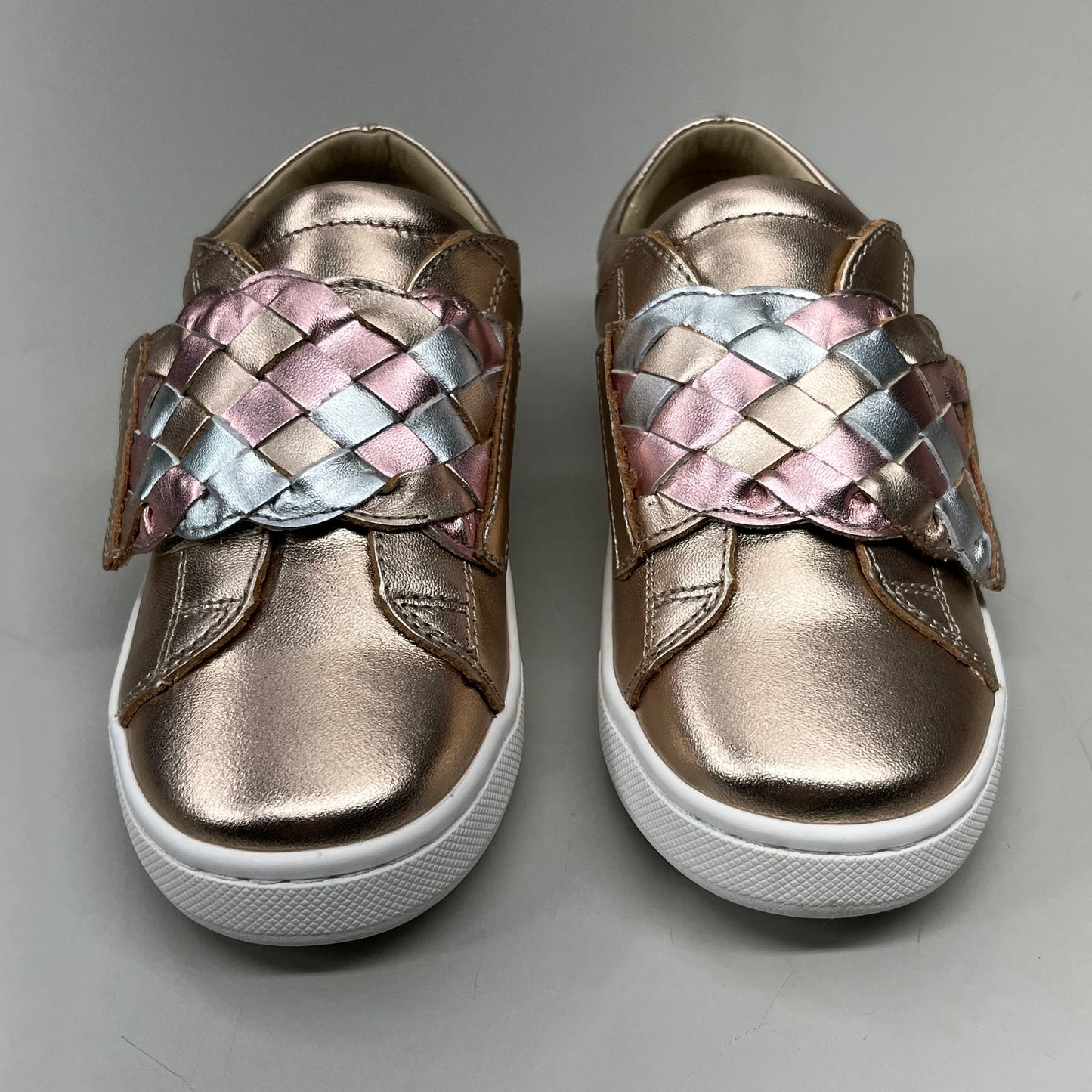 OLD SOLES Igster Sneakers Kid's Leather Shoe Sz 30 US 13 Copper/ Silver/ Pink Frost #6132