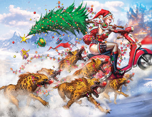 2025 Christmas Moped Madness White Wraparound Virgin Comic