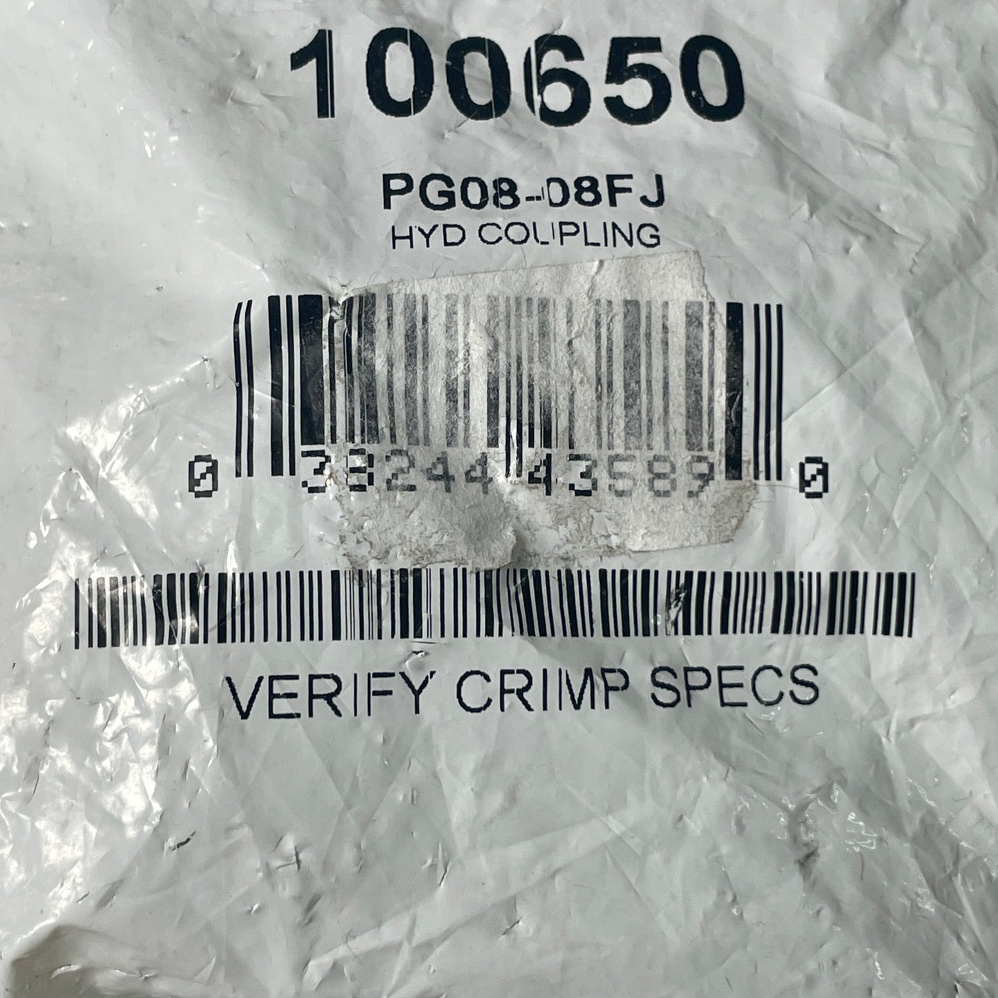 DAYCO Hydraulic Coupling Adapter 1/2" x 2.57" Steel Straight Female Swivel Permanent Crimp 100650 (New)