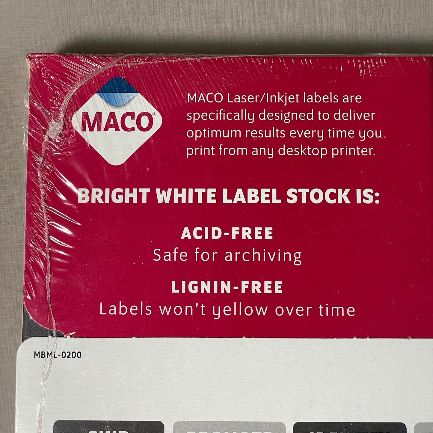 MACO Laser / Ink Jet White Shipping Labels 5.5" x 8.5” 200 Labels (100 sheets) ML-0200