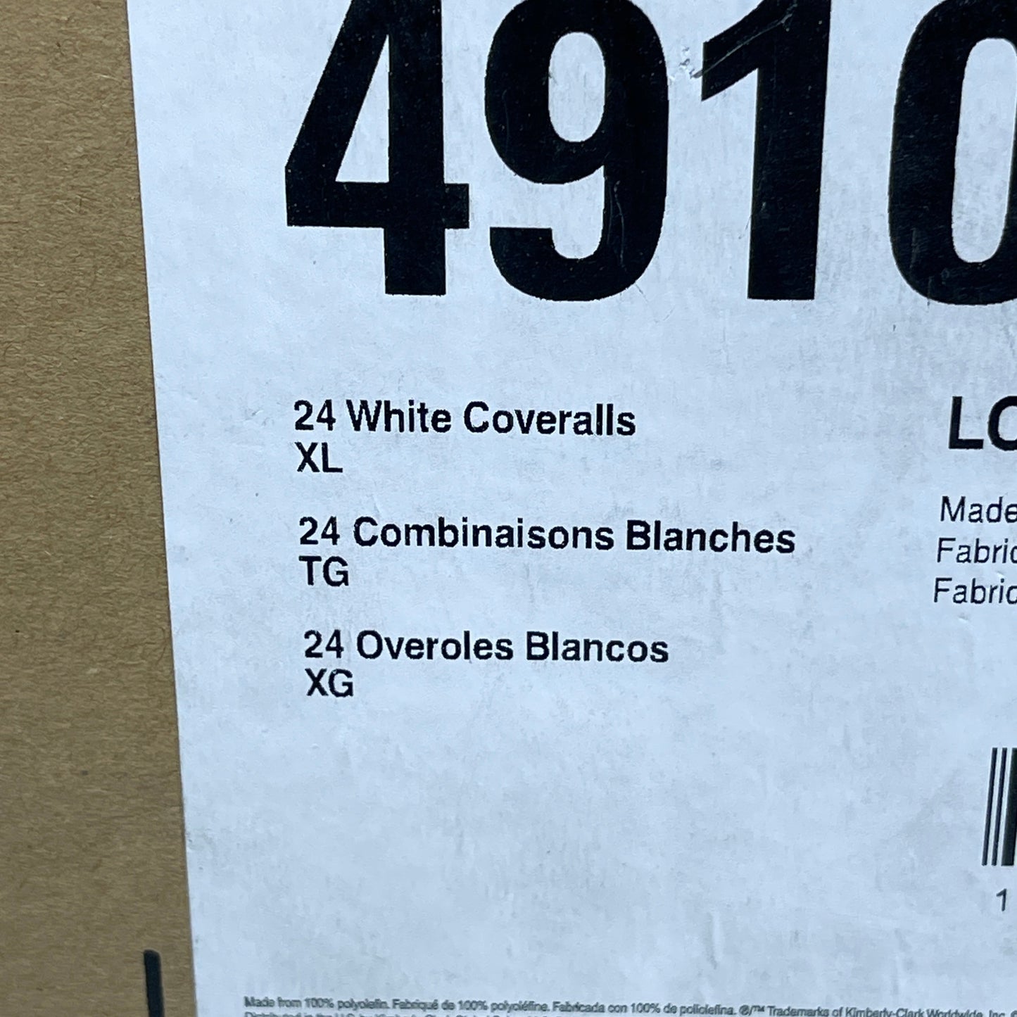 KLEENGUARD Box Of 24 A20 Coveralls Protective Clothing Zip Front Elastic XL White 49104(02) (New)