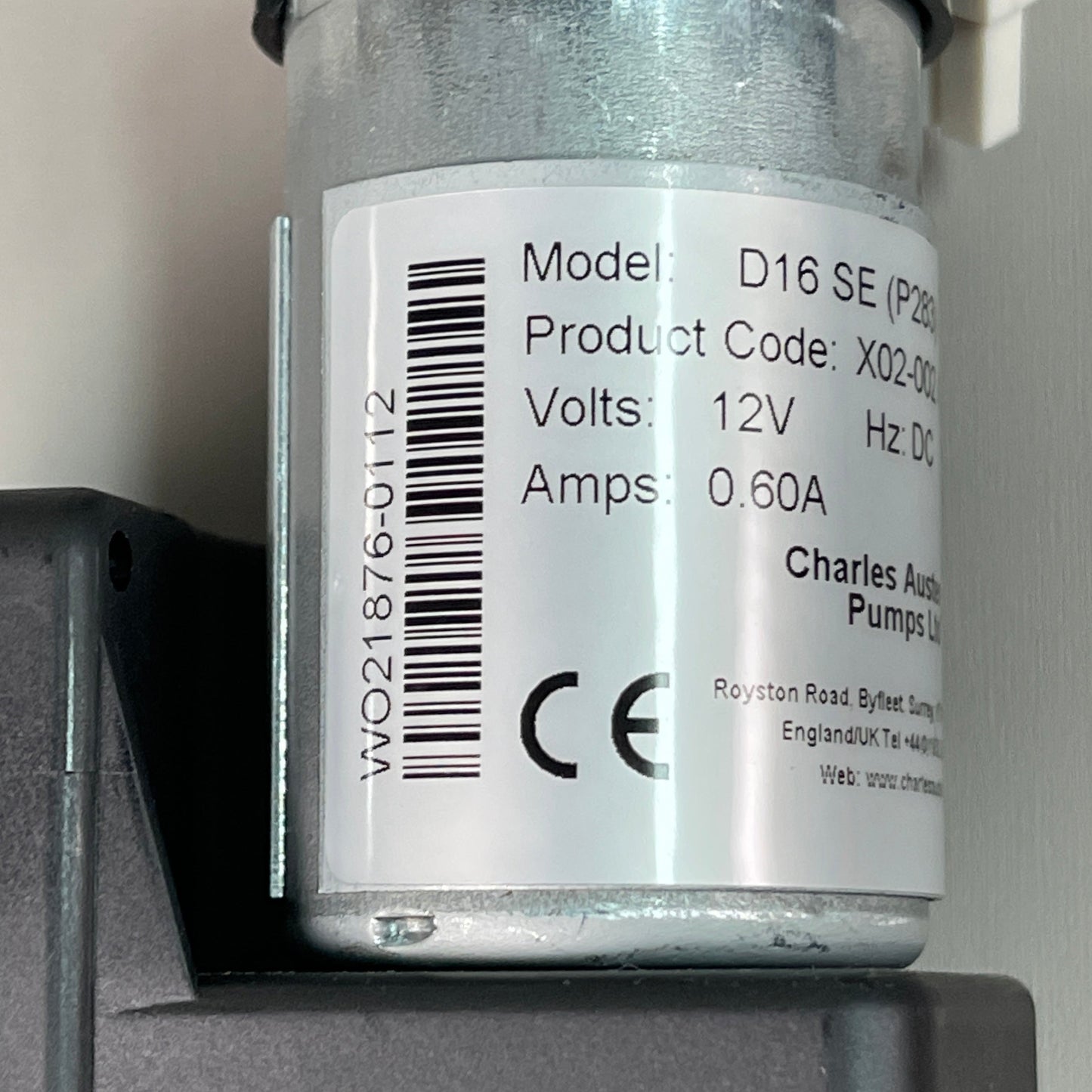CHARLES AUSTEN PUMPS LTD Vacuum Pump Oil Free Single Stage D16 SE (P283) X02-002 (New Other)