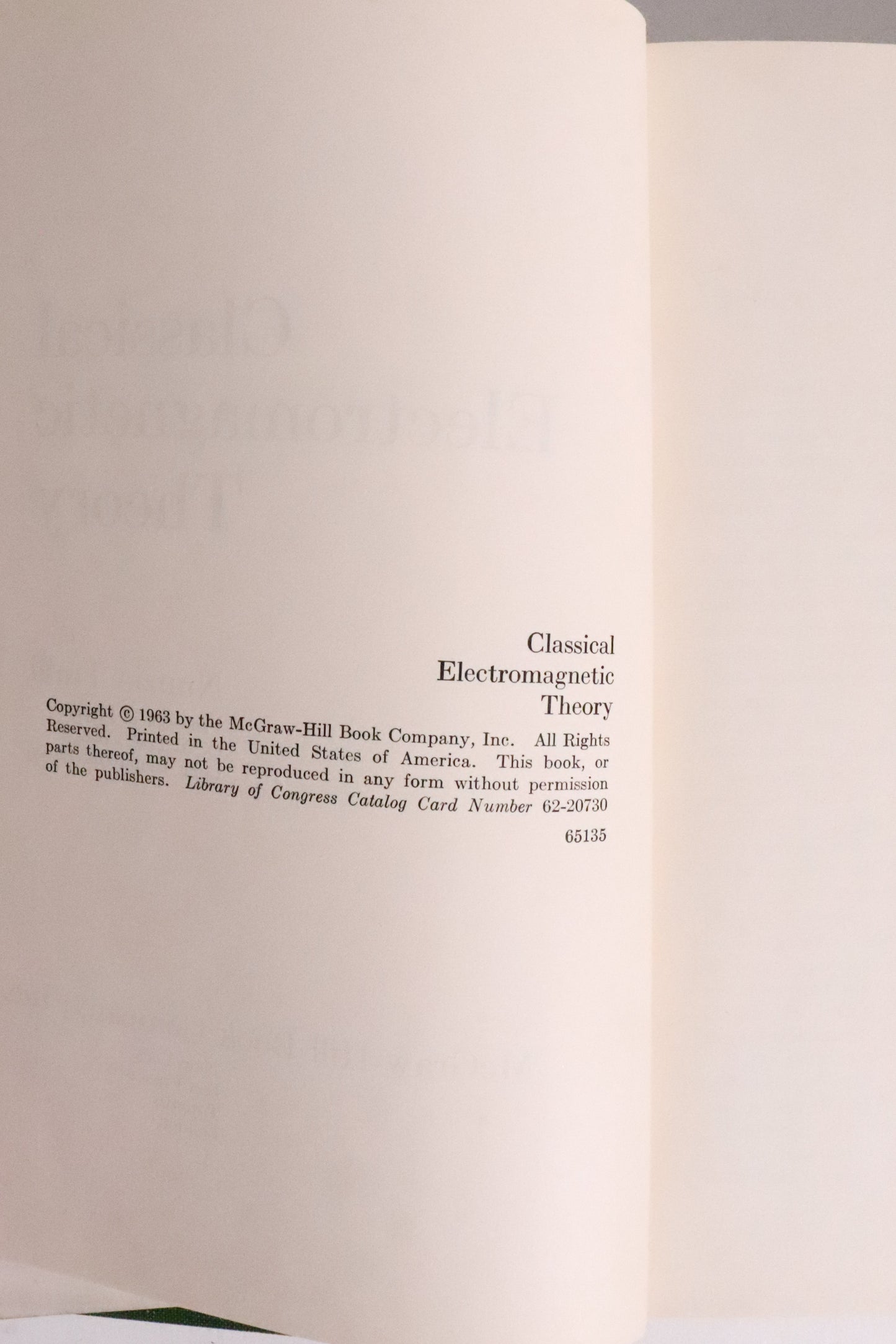 Classical Electromagnetic Theory — Nunzio Tralli, 1963