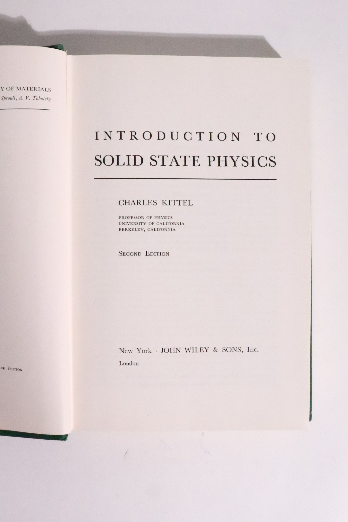 Introduction to Solid State Physics — Charles Kittel, 1963