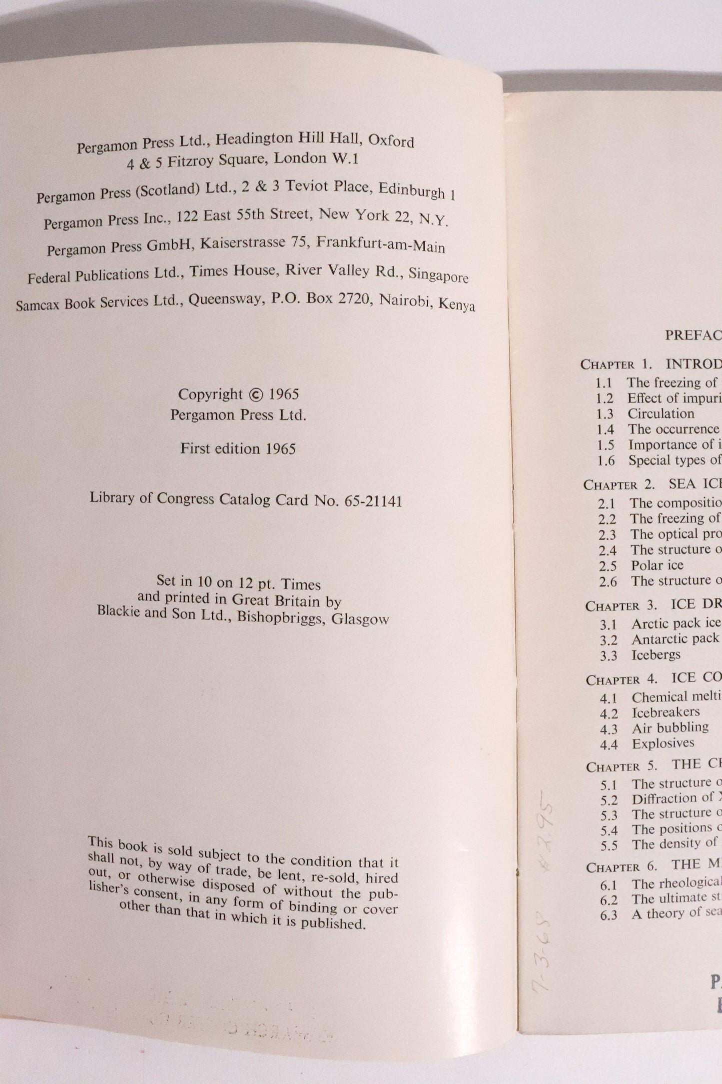 The Physics of Ice — E. R. Pounder, First Edition, 1965