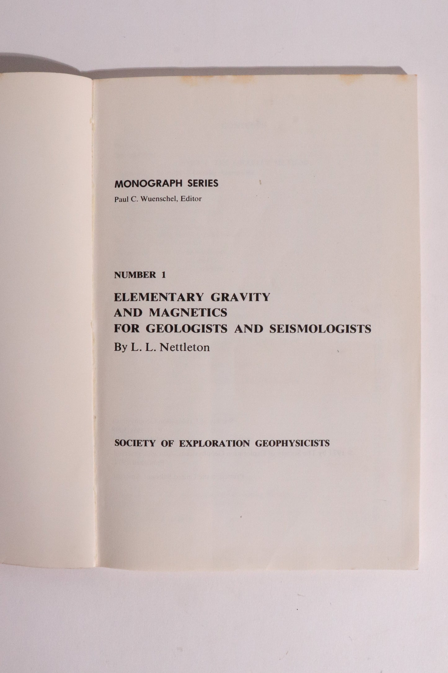 SEG Geophysical Monograph Nos. 1 & 2 — Original 1971–1973 Set