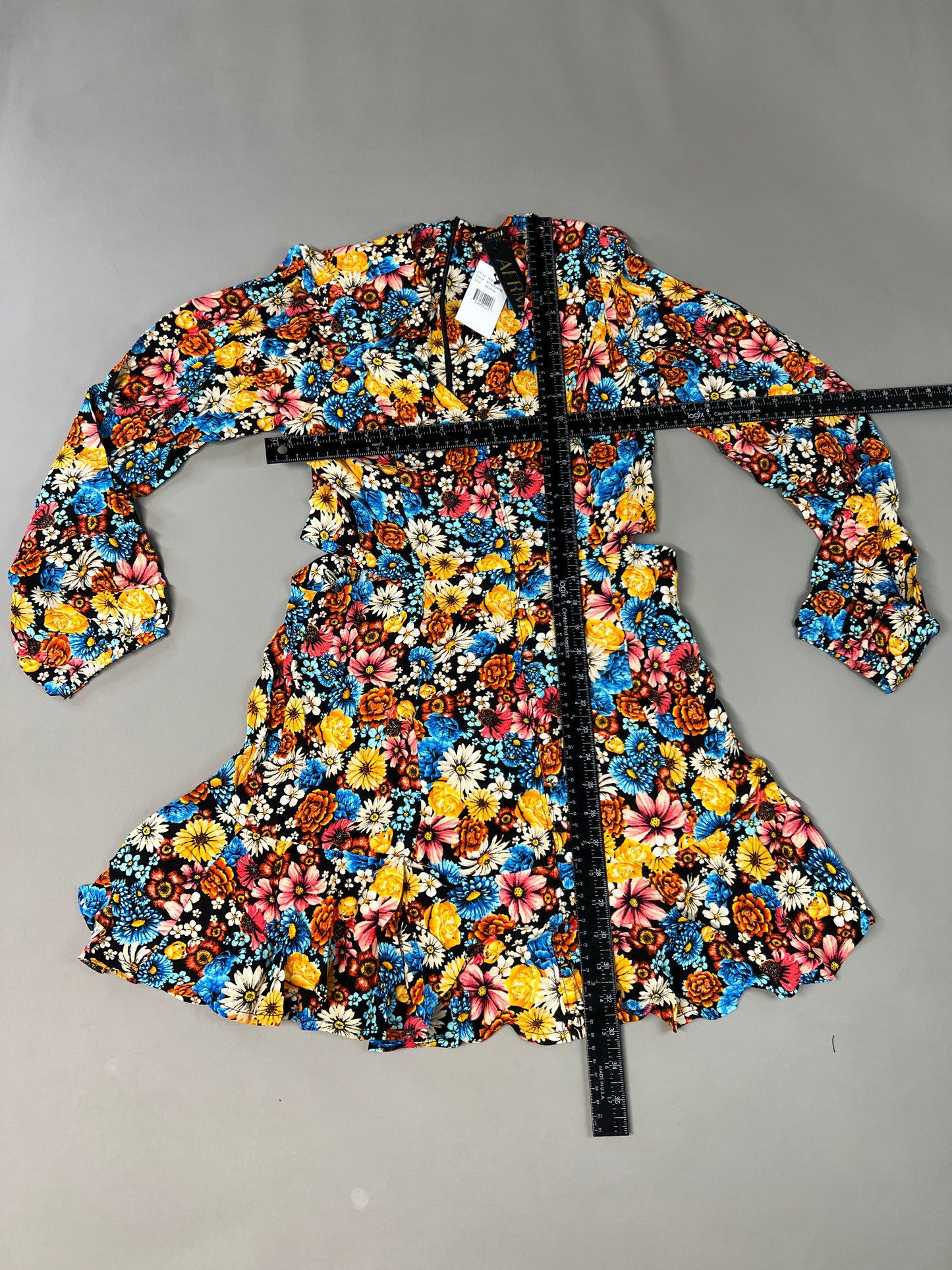 AFRM X Revolve Monna Sike Cutouts Mini Dress Women's M Multi Wildflower AED020544 (New)