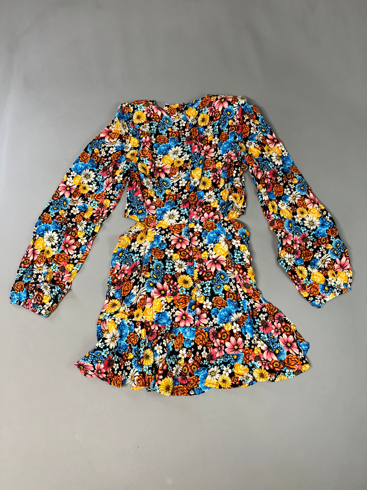 AFRM X Revolve Monna Sike Cutouts Mini Dress Women's M Multi Wildflower AED020544 (New)