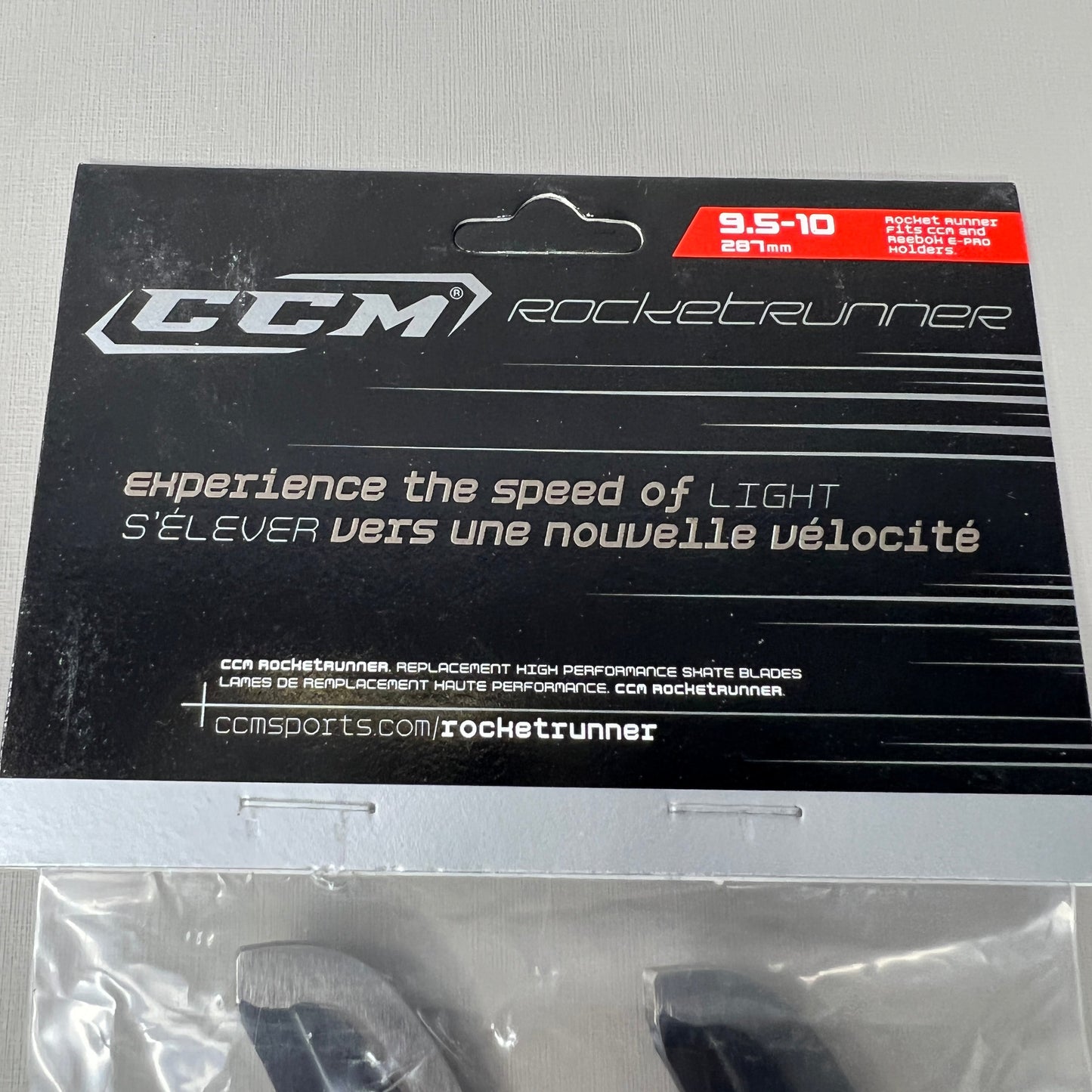 CCM RocketRunner Ice Skate 1 PAIR Stainless Steel Replacement Blades 9.5-10 287mm (New)