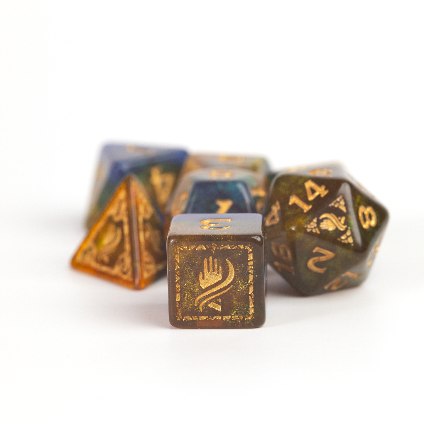 D&D Adventure Dice Set - Monk Edition | Blue/Gold 12pc Collection