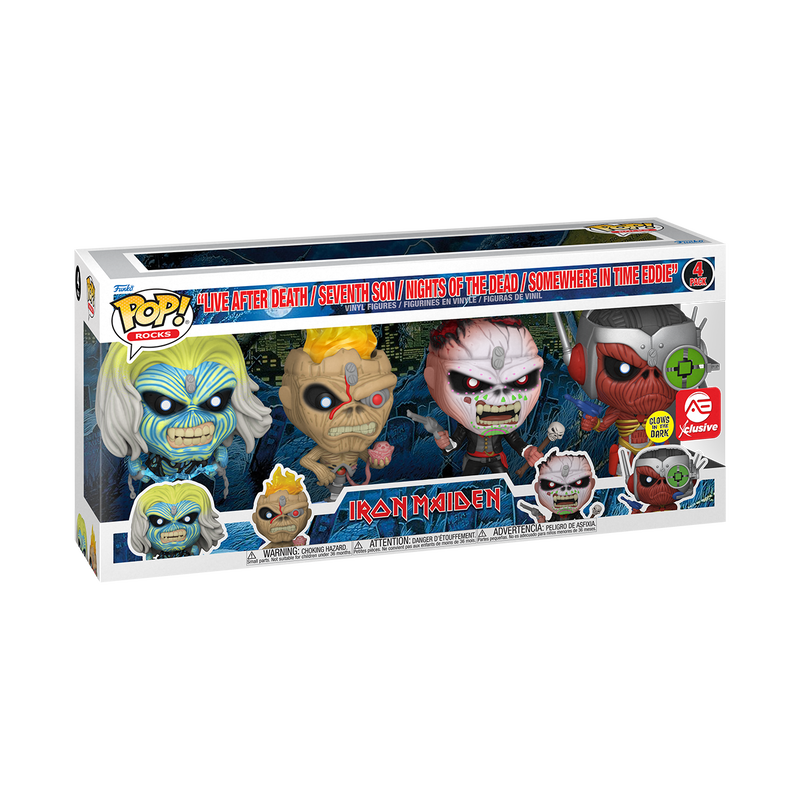 POP! Rocks: Iron Maiden - Eddie 4PK Glow in the Dark Box Set (AE Exclusive)