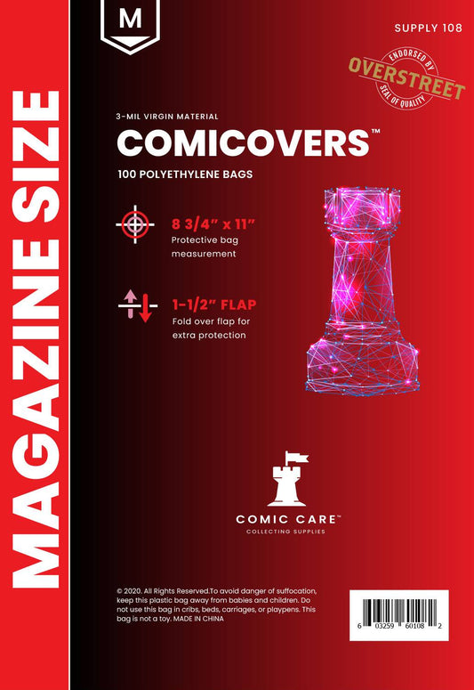 Comic Care: Magazine Size PE Bags (Pack of 100)