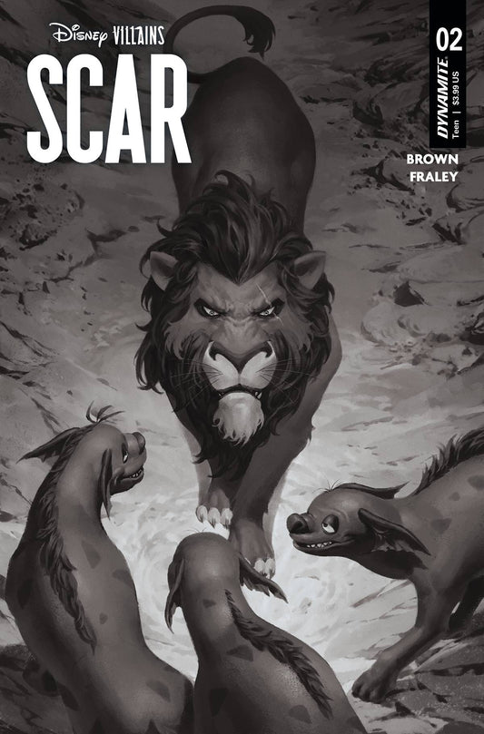 DISNEY VILLAINS SCAR #2 S 1:7 FOC YOON B&W Variant (05/10/2023) Dynamite