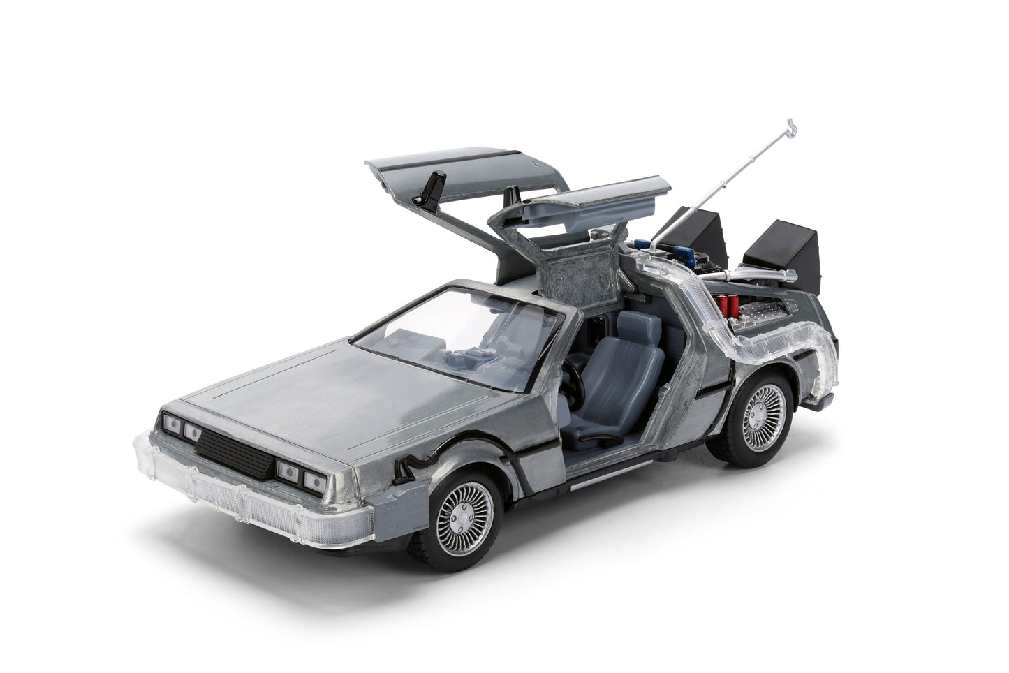 Back to the Future die-cast 1:24 scale 40th Anniversary "Hollywood Rides" light-up DeLorean Time Machine
