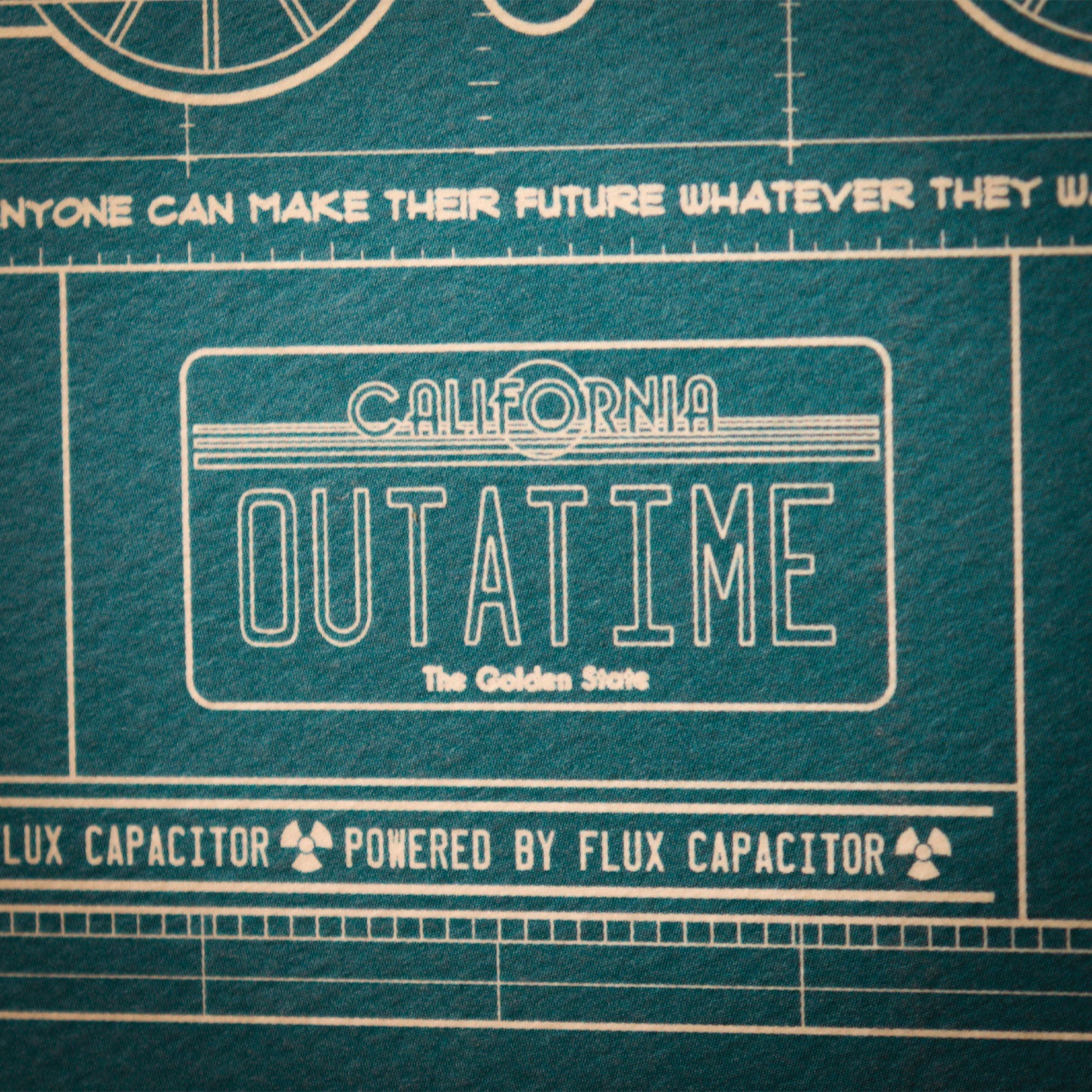 Back to the Future Time Machine Blueprint Art Print (with protective toploader)