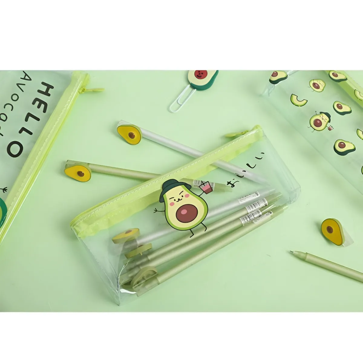 Cute Kawaii Avocado Pencil Case