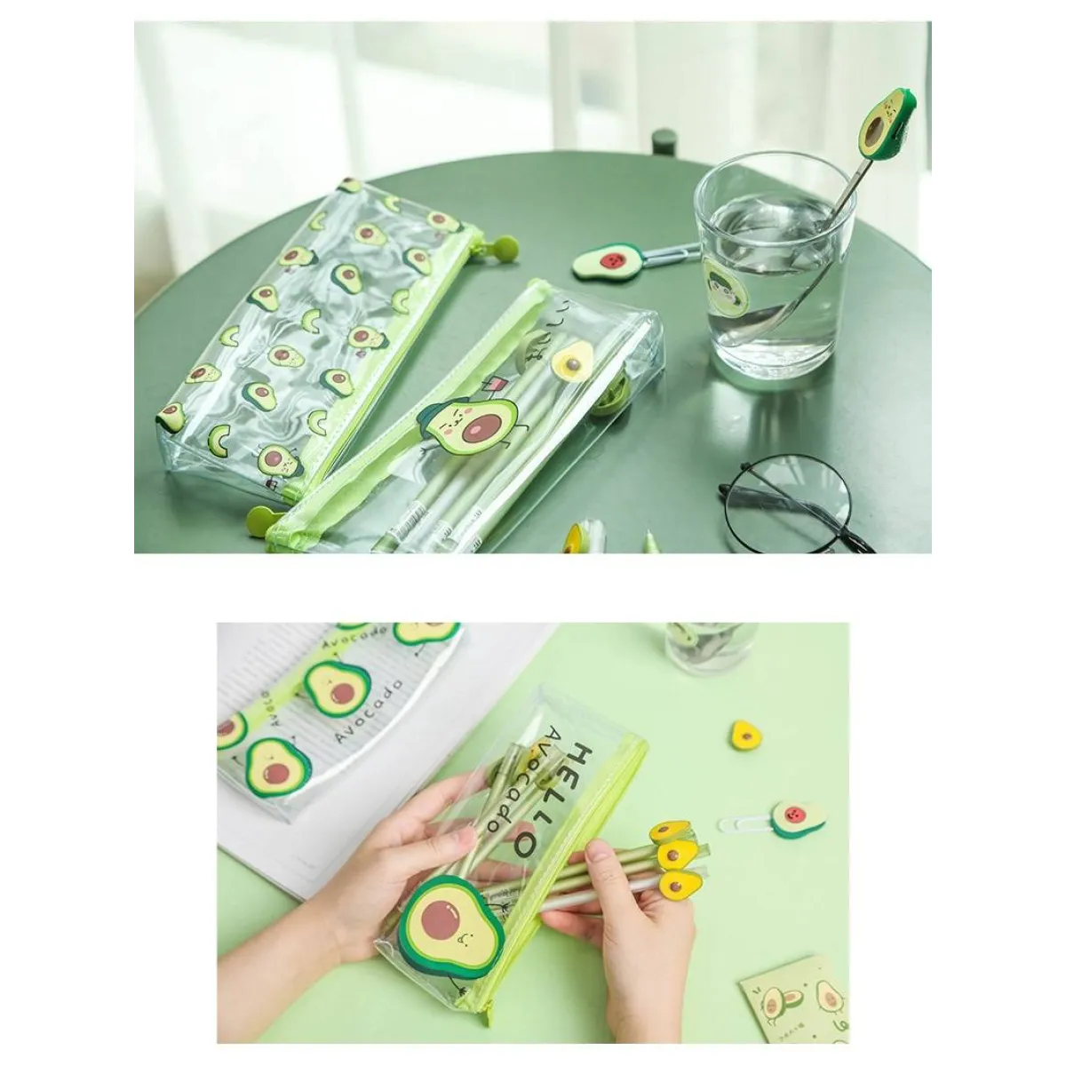 Cute Kawaii Avocado Pencil Case