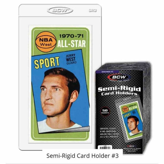 BCW SUPPLIES: CARD DISPLAY: SEMI-RIGID: #3 TALL (1-SR3) 50CT PACKS (4CT DISPLAY)