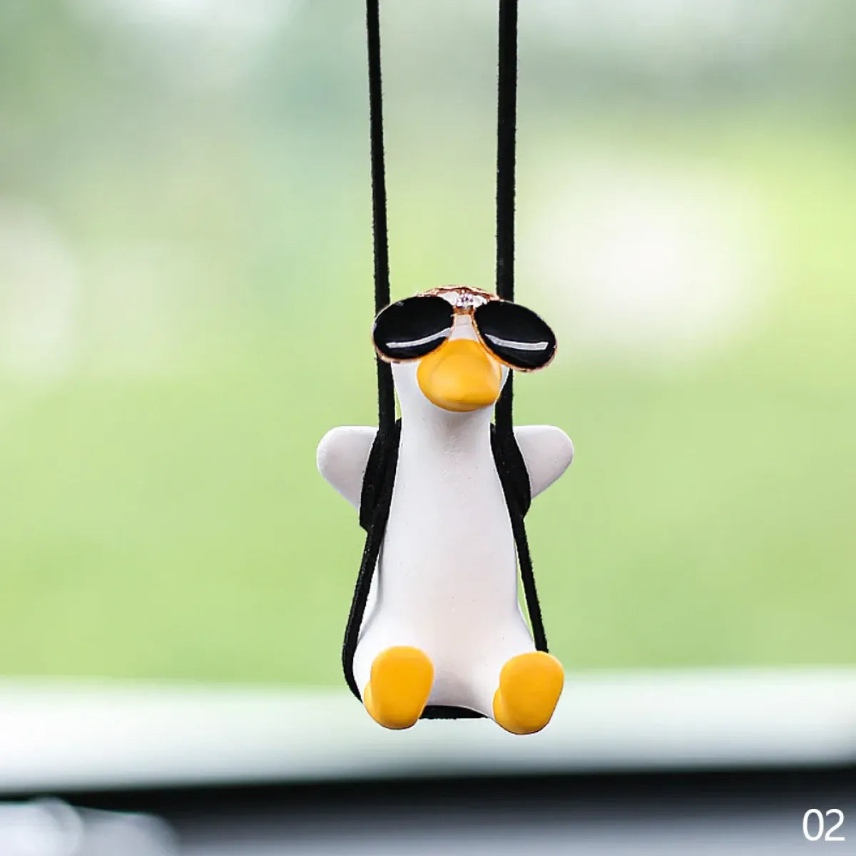 Cute Anime Cowboy Duck Car Pendant