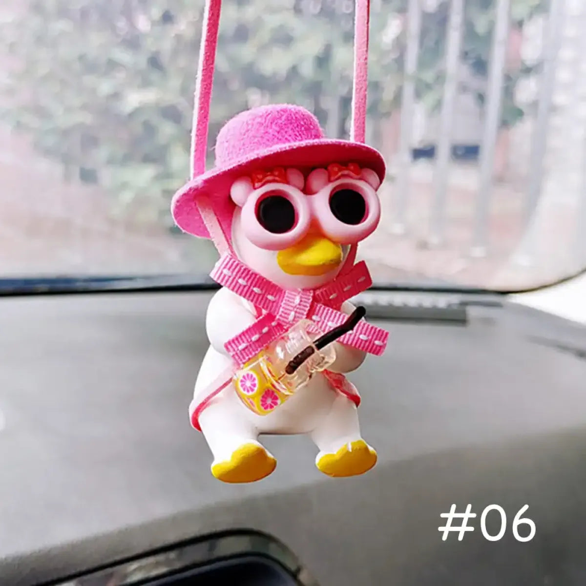Cute Anime Cowboy Duck Car Pendant