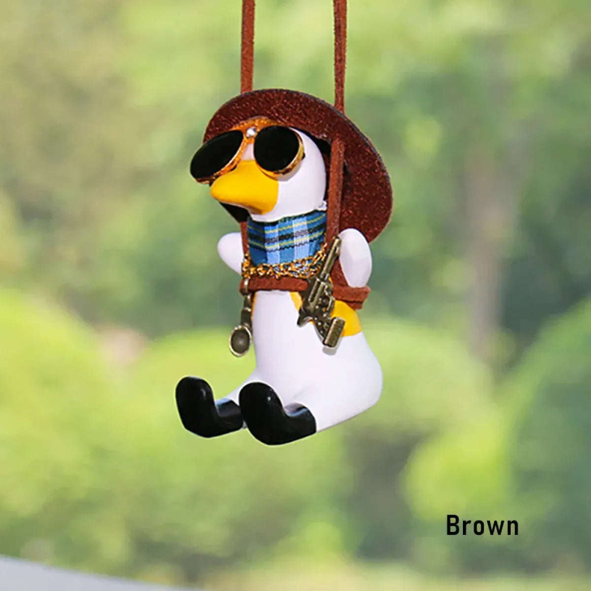 Cute Anime Cowboy Duck Car Pendant