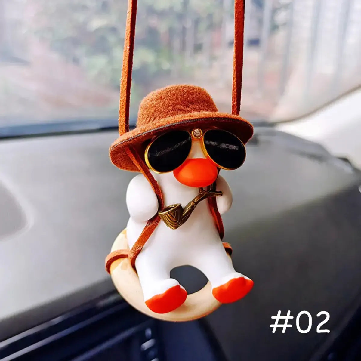 Cute Anime Cowboy Duck Car Pendant