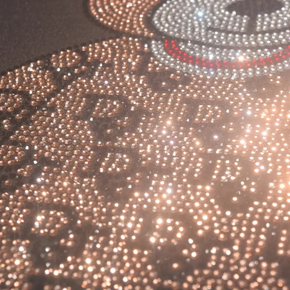 Cute Bear Cotton T-Shirt - Rhinestone Cartoon Top for Women