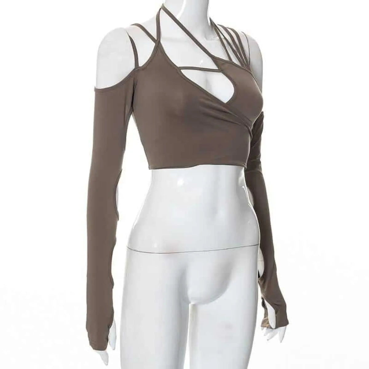 Cyber Punk Long Sleeve Crop Top