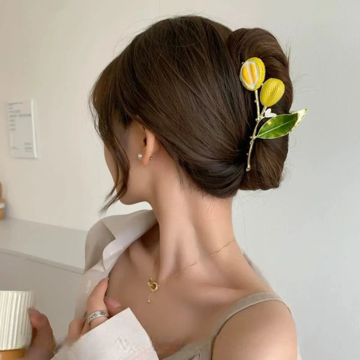 Green Metal Durian Hair Clip