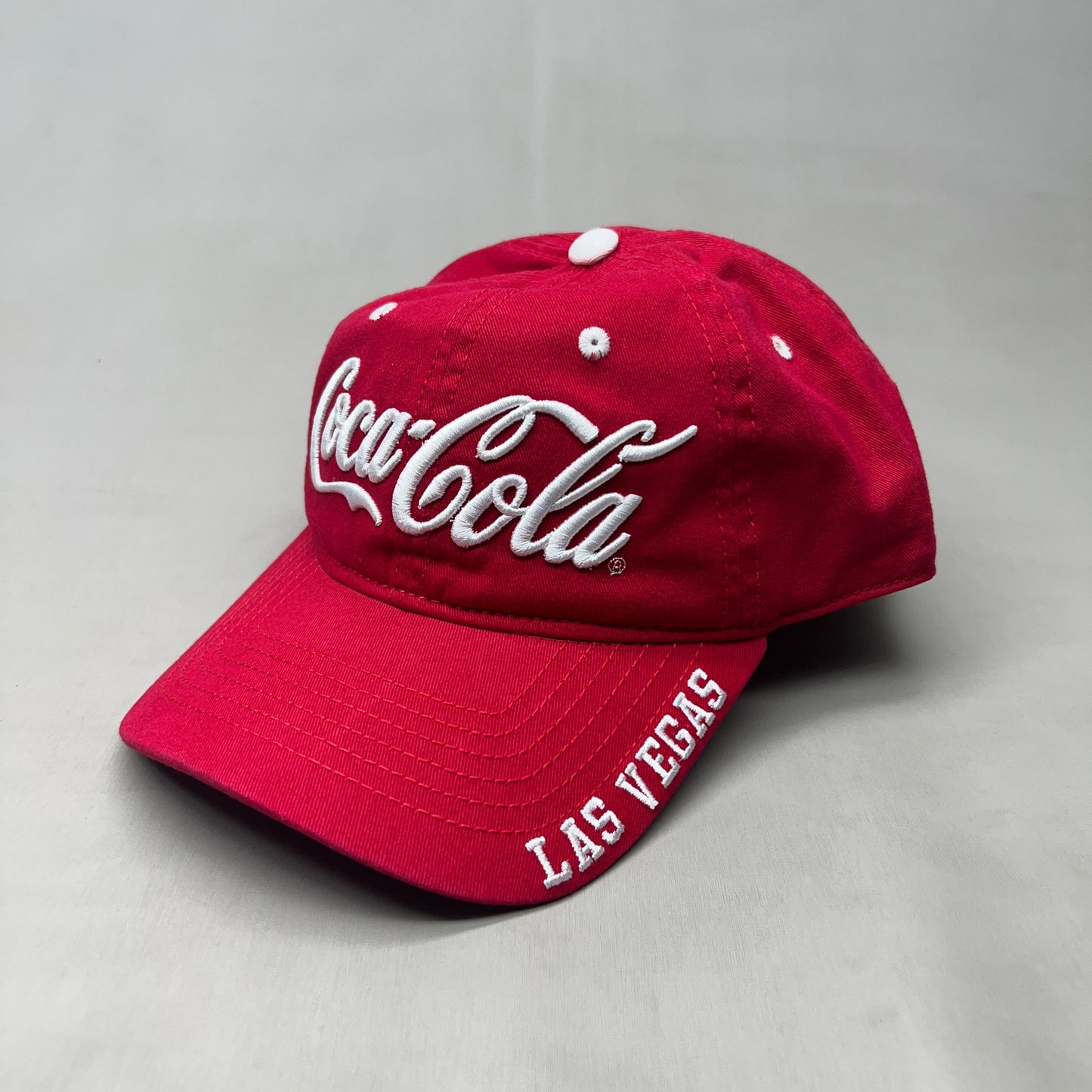 COCA-COLA Las Vegas 1886 Black Script Baseball Cap Fit Sz One Size Red 23633 (New)