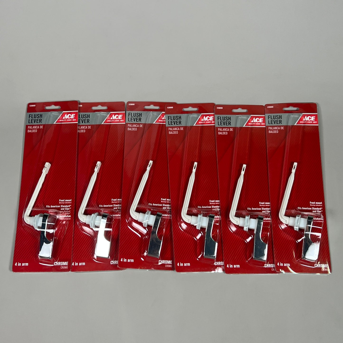 ACE 6-PACK of Tank Flush Lever Chrome for Universal 4 Inch Arm, Front Mount (New)