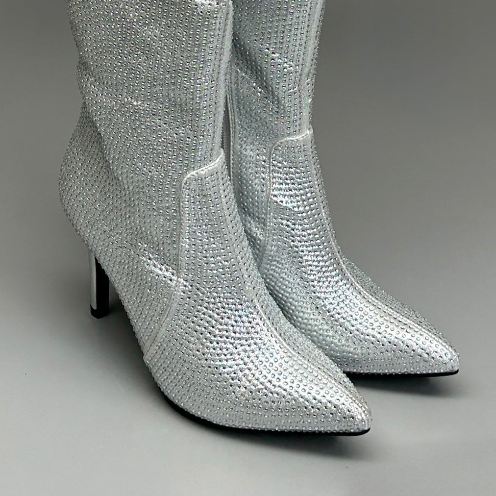 MIA Mackynzie Silver Stone Tall Heeled Boots Sz 8.5M Q100302